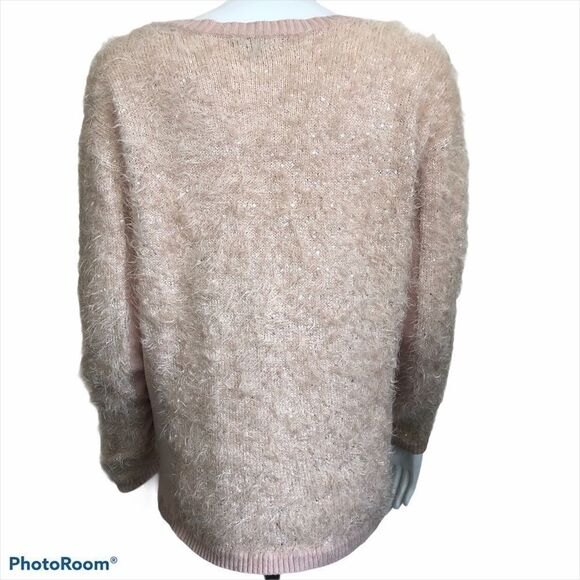 3/$25 TROUVE Knit and Sequin Pink Sweater.Size S - Picture 5 of 11